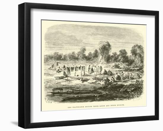 The Travellers Drying their Linen and Other Effects-Édouard Riou-Framed Giclee Print