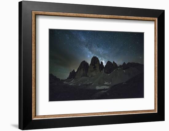 The Tre Cime Di Lavaredo with Milky Way-Niki Haselwanter-Framed Photographic Print