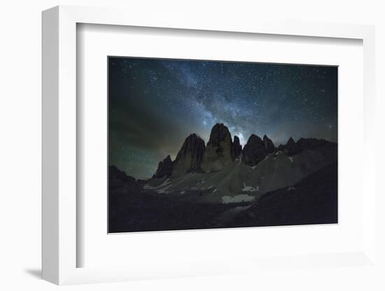 The Tre Cime Di Lavaredo with Milky Way-Niki Haselwanter-Framed Photographic Print