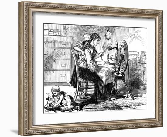 The Treadle Spinning Wheel, C1880-C R-Framed Giclee Print