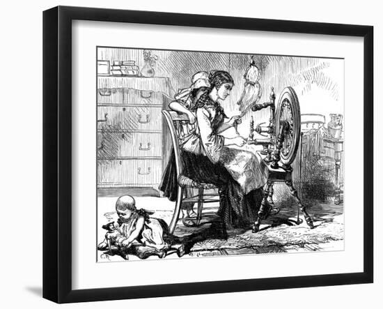 The Treadle Spinning Wheel, C1880-C R-Framed Giclee Print