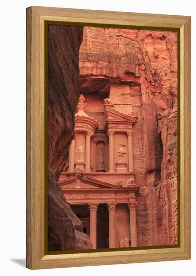 The Treasury (Al-Khazneh), Seen from the Siq, Petra, Jordan, Middle East-Eleanor Scriven-Framed Premier Image Canvas