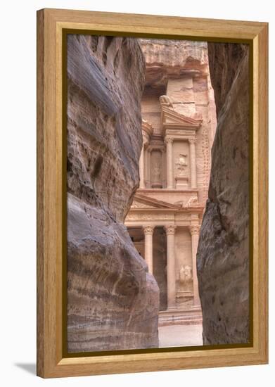 The Treasury as Seen from the Siq, Petra, Jordan, Middle East-Richard Maschmeyer-Framed Premier Image Canvas