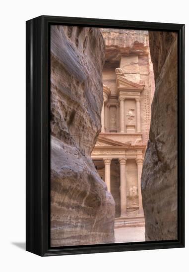 The Treasury as Seen from the Siq, Petra, Jordan, Middle East-Richard Maschmeyer-Framed Premier Image Canvas