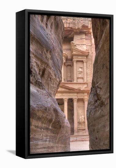 The Treasury as Seen from the Siq, Petra, Jordan, Middle East-Richard Maschmeyer-Framed Premier Image Canvas