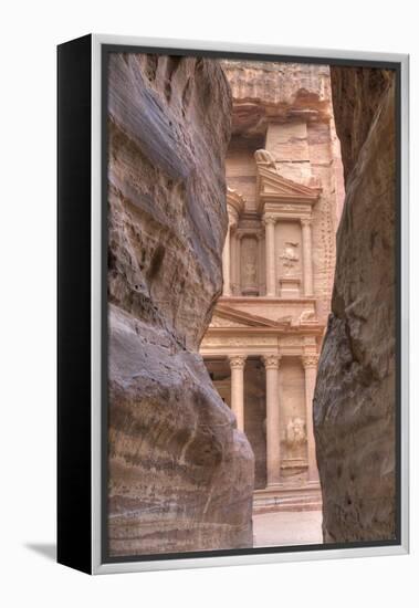 The Treasury as Seen from the Siq, Petra, Jordan, Middle East-Richard Maschmeyer-Framed Premier Image Canvas