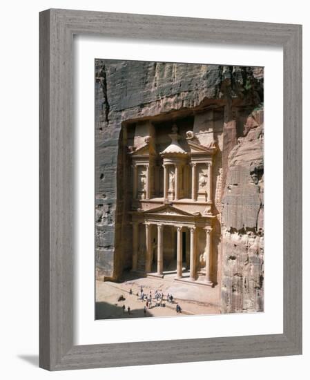 The Treasury (Khaznat Far'Oun), Dating from the 1st Century Bc, at End of Siq, Petra-Christopher Rennie-Framed Photographic Print