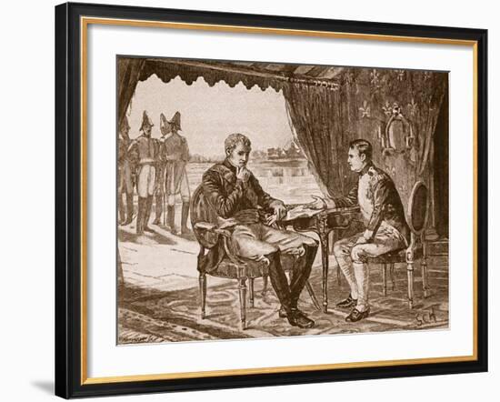 The Treaty of Tilsit, 1807, Illustration from 'Cassell's Illustrated History of England'-null-Framed Giclee Print