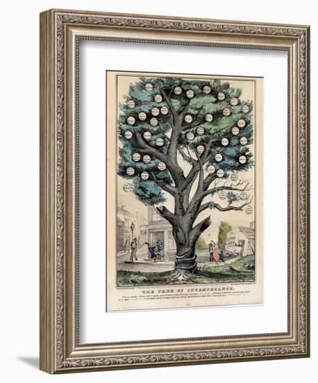 The Tree of Intemperance, Published by N. Currier, New York, 1849-Currier & Ives-Framed Giclee Print