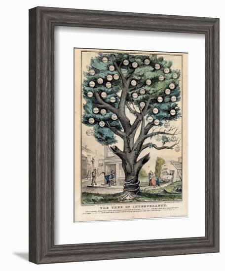 The Tree of Intemperance, Published by N. Currier, New York, 1849-Currier & Ives-Framed Giclee Print