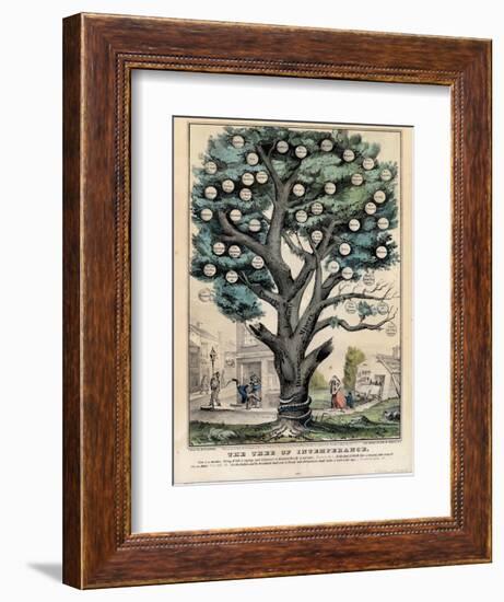 The Tree of Intemperance, Published by N. Currier, New York, 1849-Currier & Ives-Framed Giclee Print