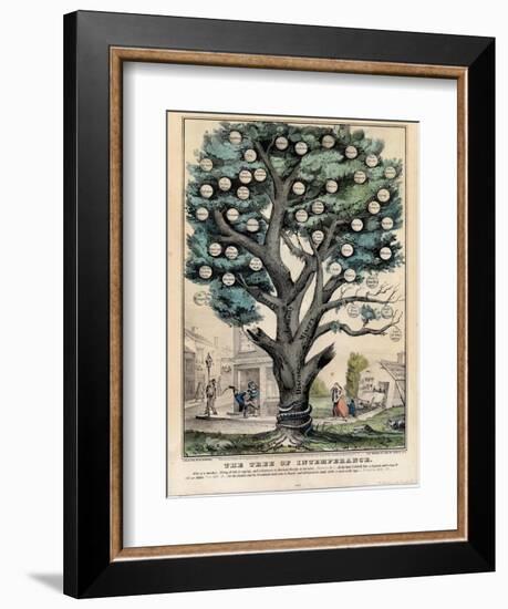 The Tree of Intemperance, Published by N. Currier, New York, 1849-Currier & Ives-Framed Giclee Print