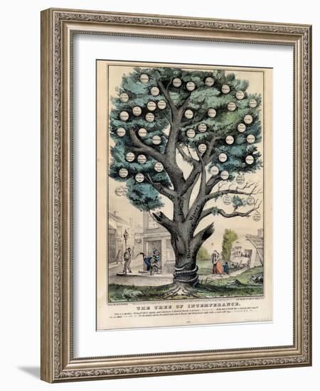 The Tree of Intemperance, Published by N. Currier, New York, 1849-Currier & Ives-Framed Giclee Print