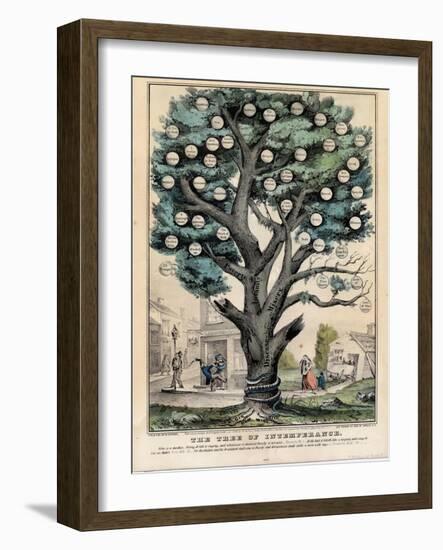 The Tree of Intemperance, Published by N. Currier, New York, 1849-Currier & Ives-Framed Giclee Print