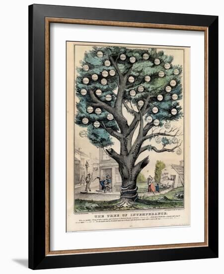 The Tree of Intemperance, Published by N. Currier, New York, 1849-Currier & Ives-Framed Giclee Print