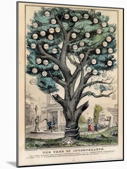 The Tree of Intemperance, Published by N. Currier, New York, 1849-Currier & Ives-Mounted Giclee Print