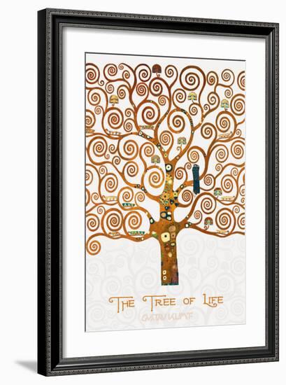 The Tree of Life Pastiche Marzipan-Gustav Klimt-Framed Premium Giclee Print