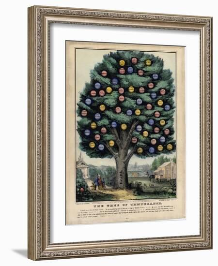 The Tree of Temperance, Published by N. Currier, New York, 1849-Currier & Ives-Framed Giclee Print