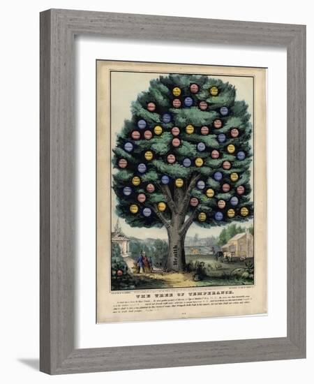 The Tree of Temperance, Published by N. Currier, New York, 1849-Currier & Ives-Framed Giclee Print