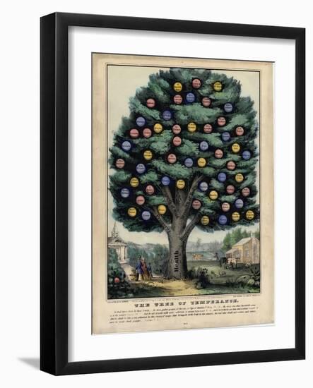 The Tree of Temperance, Published by N. Currier, New York, 1849-Currier & Ives-Framed Giclee Print