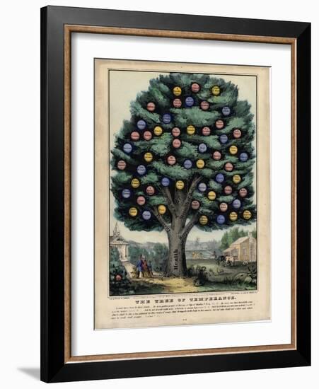 The Tree of Temperance, Published by N. Currier, New York, 1849-Currier & Ives-Framed Giclee Print