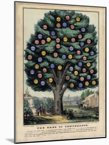 The Tree of Temperance, Published by N. Currier, New York, 1849-Currier & Ives-Mounted Giclee Print