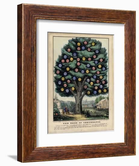 The Tree of Temperance, Published by N. Currier, New York, 1849-Currier & Ives-Framed Giclee Print