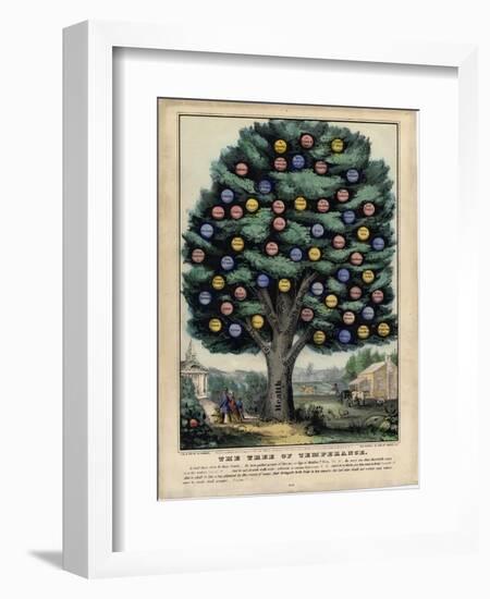 The Tree of Temperance, Published by N. Currier, New York, 1849-Currier & Ives-Framed Giclee Print