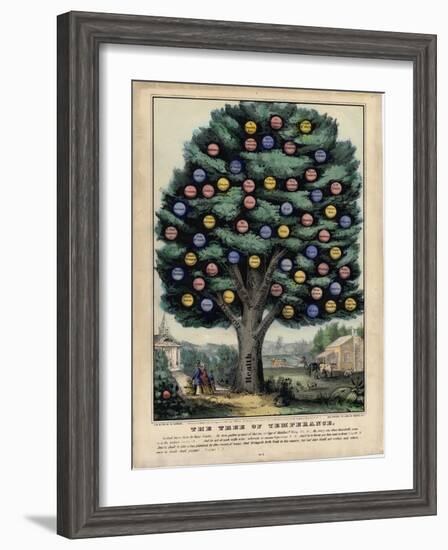 The Tree of Temperance, Published by N. Currier, New York, 1849-Currier & Ives-Framed Premium Giclee Print