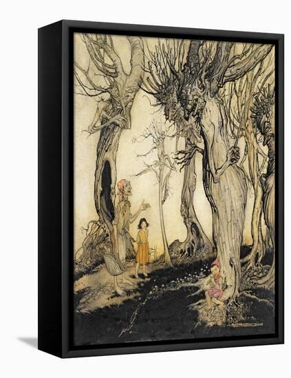 The Trees and the Axe, from 'Aesop's Fables', C.1912 (Pen & Ink with W/C on Paper)-Arthur Rackham-Framed Premier Image Canvas