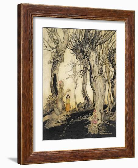 The Trees and the Axe, from 'Aesop's Fables', C.1912 (Pen & Ink with W/C on Paper)-Arthur Rackham-Framed Giclee Print