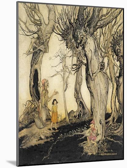 The Trees and the Axe, from 'Aesop's Fables', C.1912 (Pen & Ink with W/C on Paper)-Arthur Rackham-Mounted Giclee Print