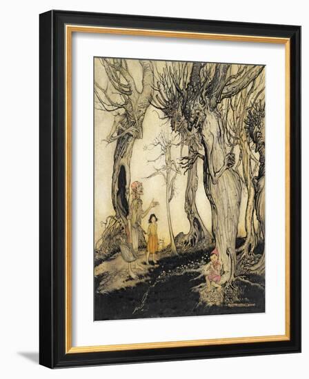 The Trees and the Axe, from 'Aesop's Fables', C.1912 (Pen & Ink with W/C on Paper)-Arthur Rackham-Framed Giclee Print