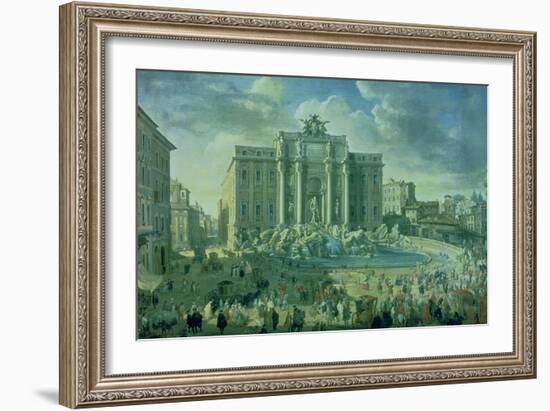 The Trevi Fountain in Rome, 1753-56-Giovanni Paolo Pannini-Framed Giclee Print