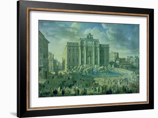 The Trevi Fountain in Rome, 1753-56-Giovanni Paolo Pannini-Framed Giclee Print