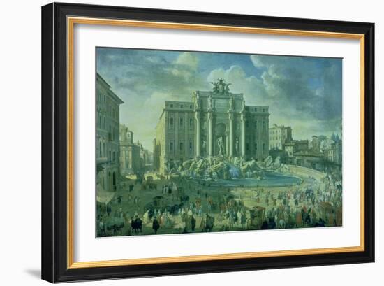 The Trevi Fountain in Rome, 1753-56-Giovanni Paolo Pannini-Framed Giclee Print