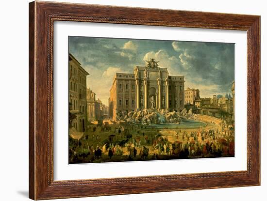 The Trevi Fountain In Rome 1753-56-Giovanni Paolo Pannini-Framed Art Print