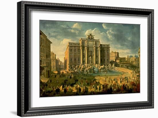 The Trevi Fountain In Rome 1753-56-Giovanni Paolo Pannini-Framed Art Print