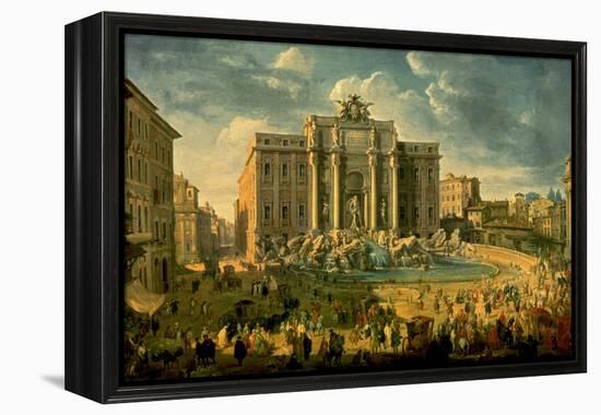 The Trevi Fountain In Rome 1753-56-Giovanni Paolo Pannini-Framed Stretched Canvas