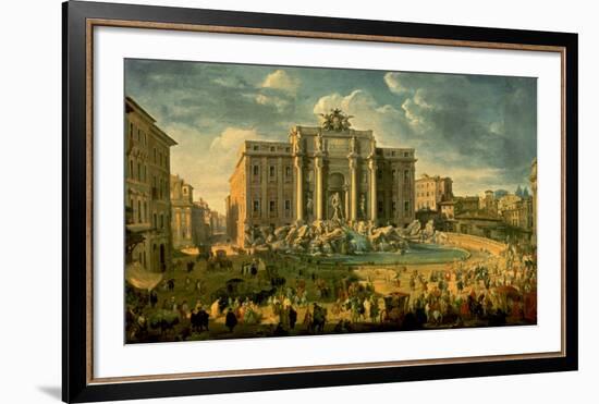 The Trevi Fountain in Rome-Giovanni Paolo Pannini-Framed Art Print