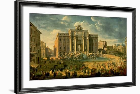 The Trevi Fountain in Rome-Giovanni Paolo Pannini-Framed Art Print