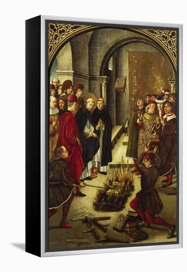 The Trial by Fire (The Burning of the Books or St. Dominic De Guzman and the Albigensians)-Pedro Berruguete-Framed Premier Image Canvas