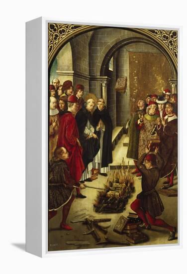 The Trial by Fire (The Burning of the Books or St. Dominic De Guzman and the Albigensians)-Pedro Berruguete-Framed Premier Image Canvas