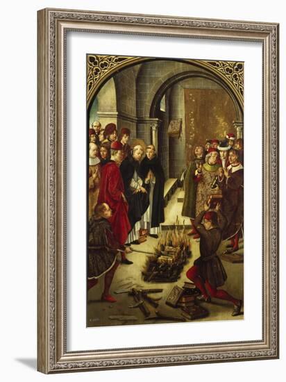 The Trial by Fire (The Burning of the Books or St. Dominic De Guzman and the Albigensians)-Pedro Berruguete-Framed Giclee Print
