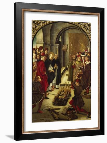 The Trial by Fire (The Burning of the Books or St. Dominic De Guzman and the Albigensians)-Pedro Berruguete-Framed Giclee Print