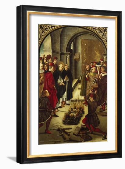 The Trial by Fire (The Burning of the Books or St. Dominic De Guzman and the Albigensians)-Pedro Berruguete-Framed Giclee Print