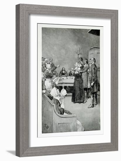 The Trial of a Witch, from "Giles Corey, Yeoman" by Mary E. Wilkins, Pub. in Harper's Magazine-Howard Pyle-Framed Giclee Print