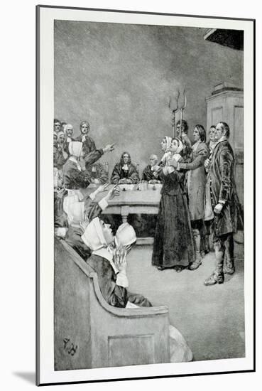 The Trial of a Witch, from "Giles Corey, Yeoman" by Mary E. Wilkins, Pub. in Harper's Magazine-Howard Pyle-Mounted Giclee Print