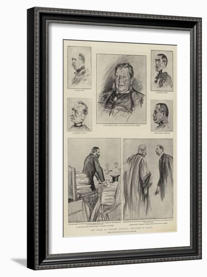 The Trial of Captain Dreyfus at Rennes, Sketches in Court-Charles Paul Renouard-Framed Giclee Print