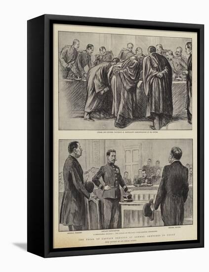 The Trial of Captain Dreyfus at Rennes, Sketches in Court-null-Framed Premier Image Canvas